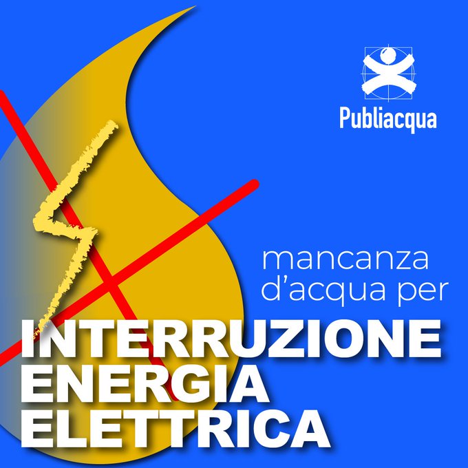 30 gen 2025 Mancanza d’acqua per interruzione energia elettrica Mancanza d'acqua per interruzione energia elettrica