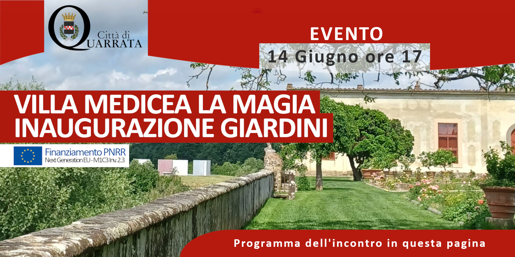 Villa Medicea La Magia Inaugurazione giardini sabato 14 giugno 2025 ore 17