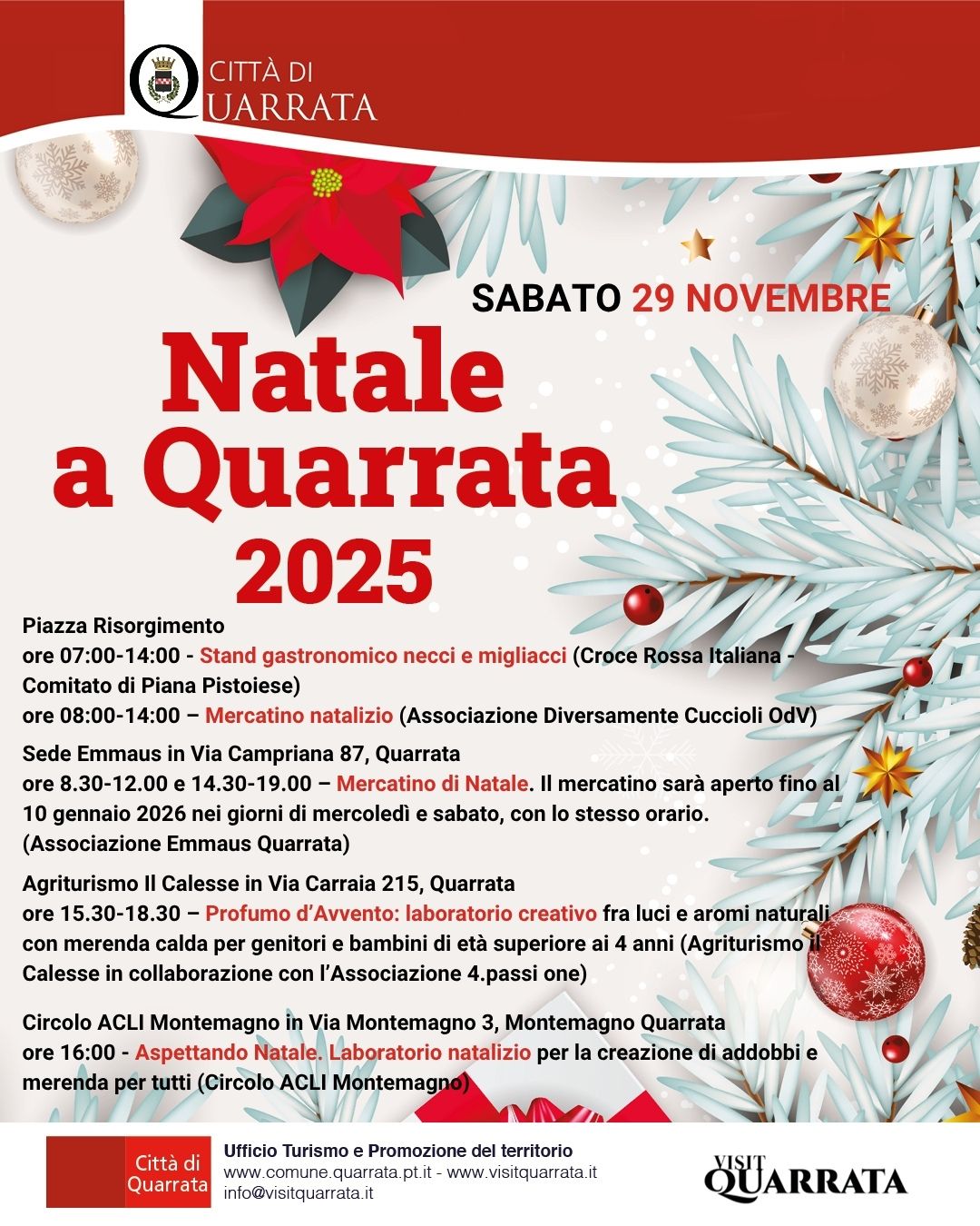 Natale a Quarrata 2025_postIG_29novembre_eventi vari