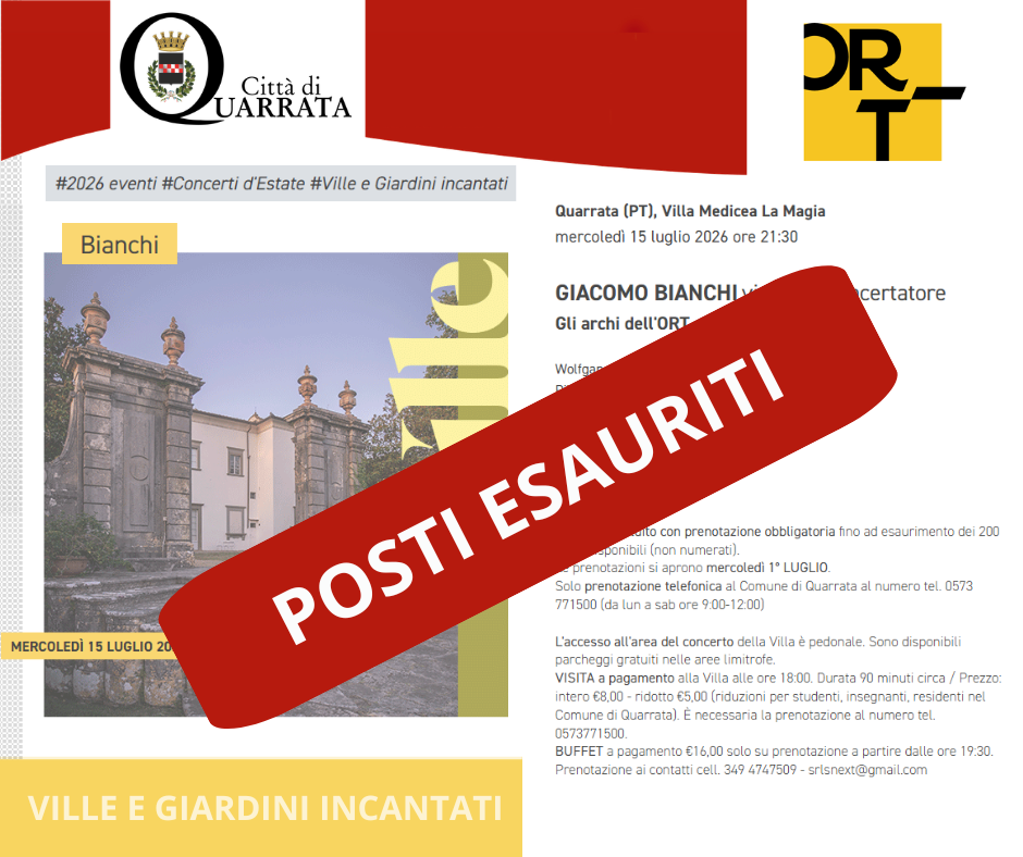posti esauriti per concerto ort 15 luglio