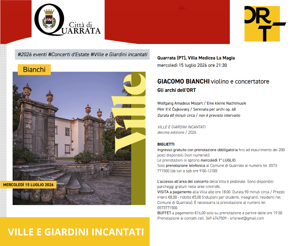 Orchestra regionale della toscana a villa la magia il 15 luglio